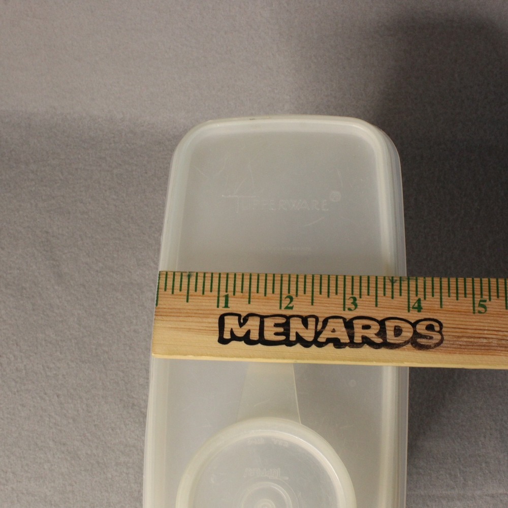 Vintage Tupperware Store N Pour Container Keeper Cereal & Junior Set 2 Sheer - Picture 4 of 8